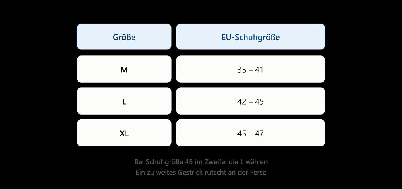 Größentabelle