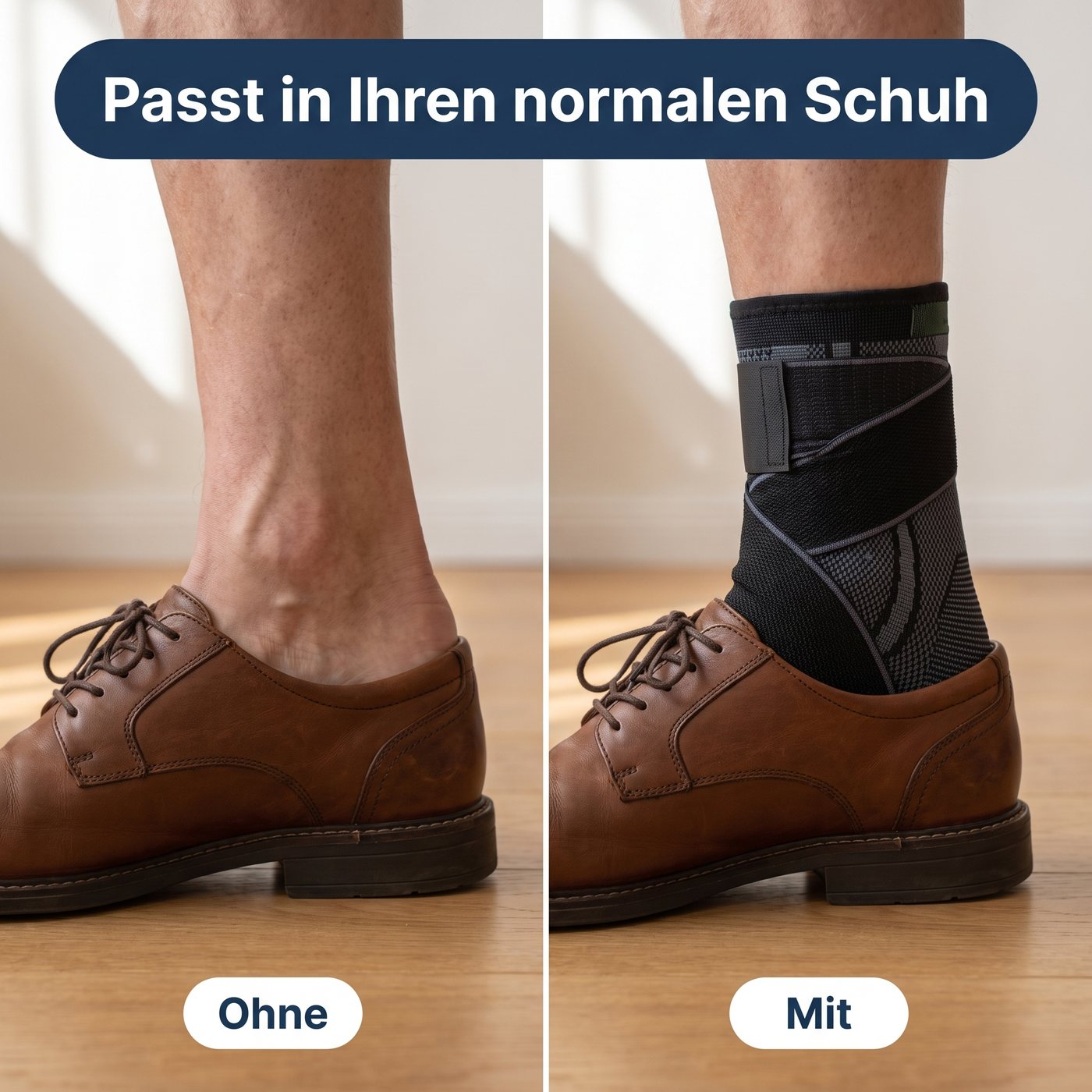 Ohne und mit im Schuh